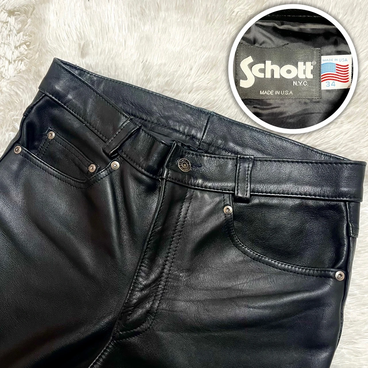 ヴィンテージの魅力、Schottのレザーパンツ
